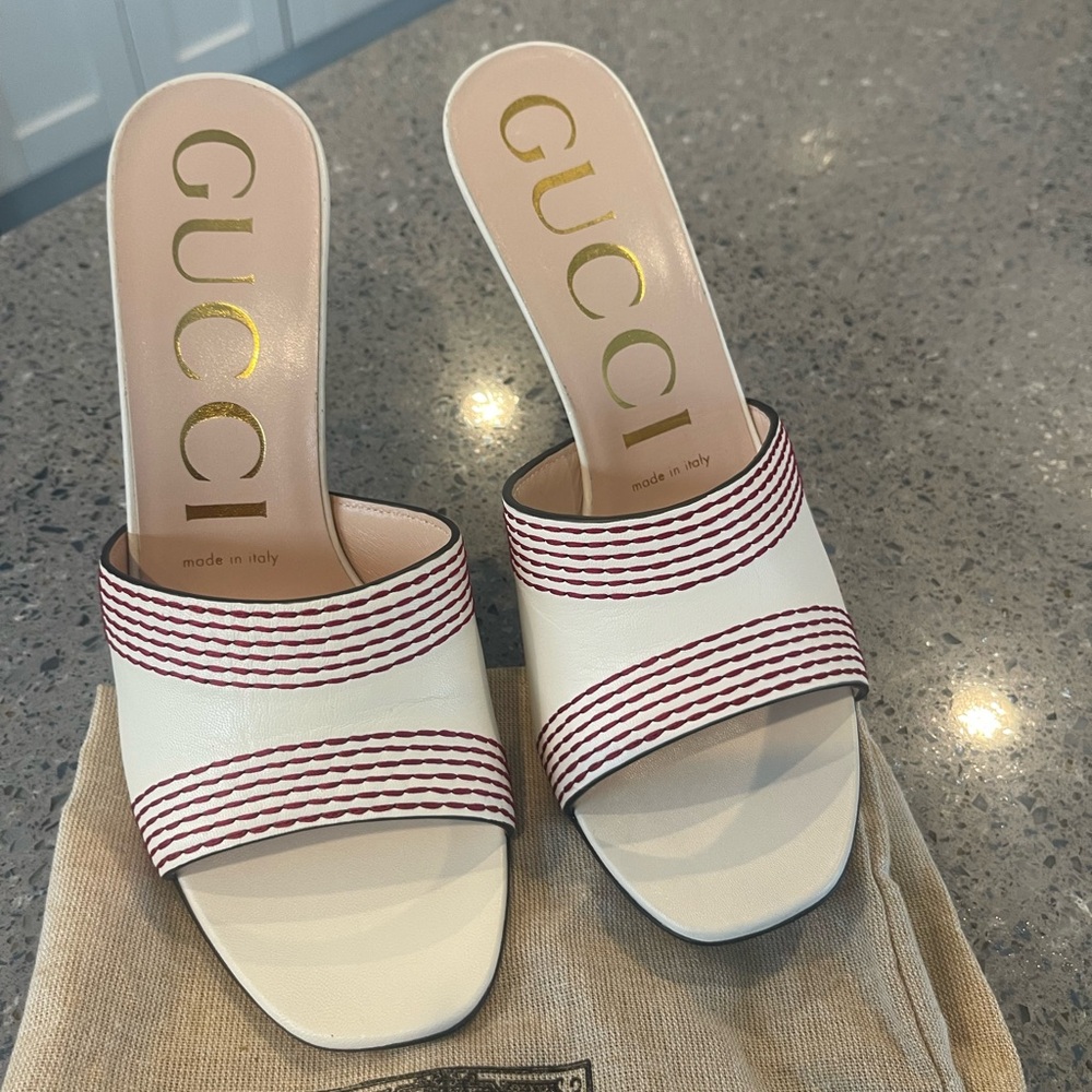 Gucci bamboo heeled mules